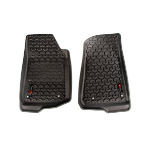 Jeep Gladiator Floor Liners - Front - Rugged Ridge - Deep Tread Technology - Black - `20-`21